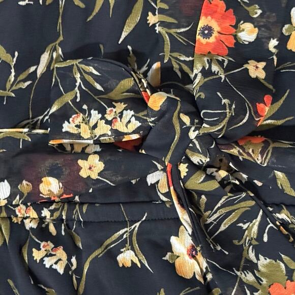 Nine Britton Ginger Maxi Dress XL Floral Surplice Long Sleeve Boho Fall - Picture 5 of 7